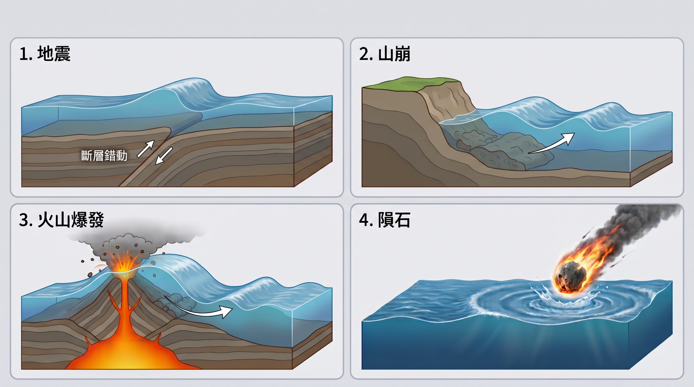 海嘯成因示意圖