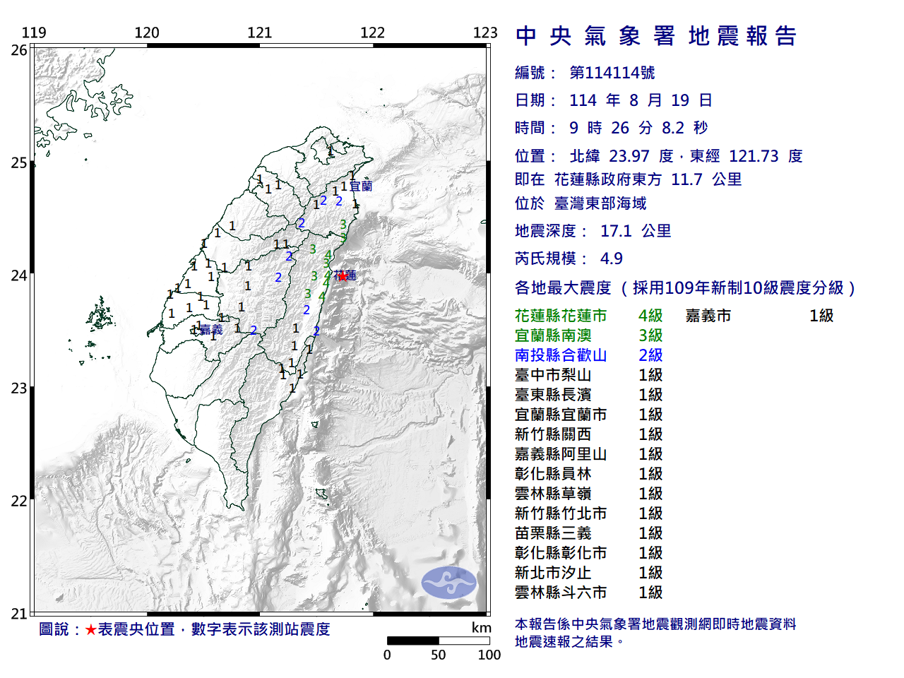 地震報告圖