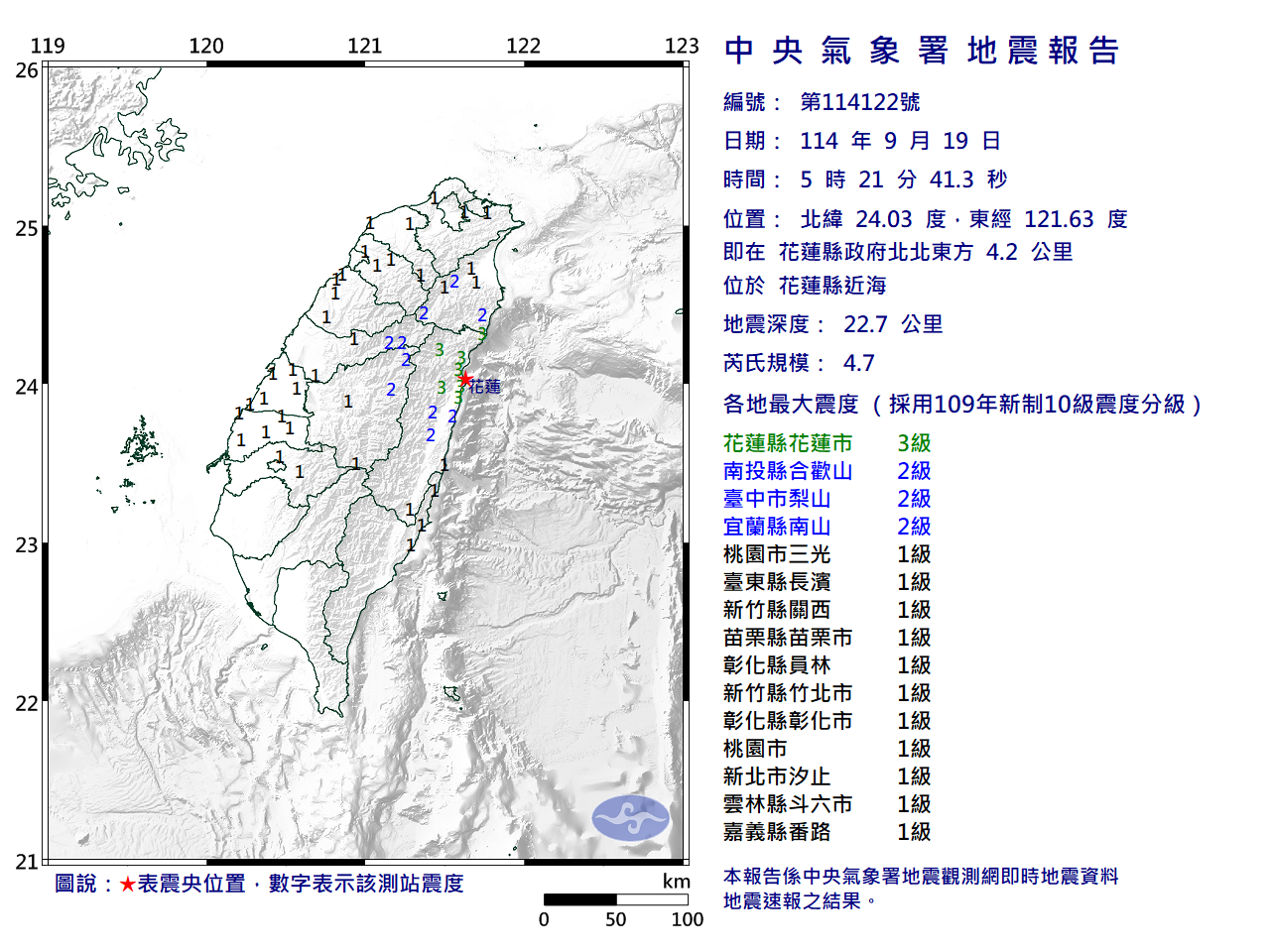 地震報告圖