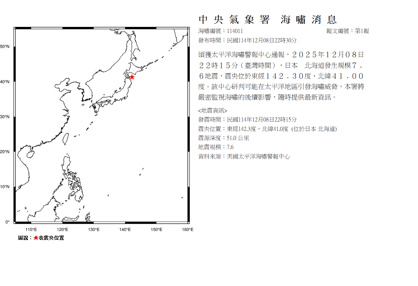 海嘯消息發布圖