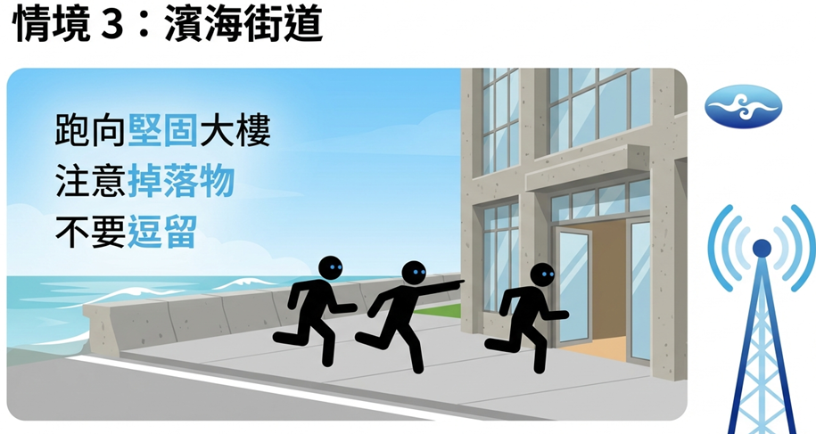 在沿海街道上
